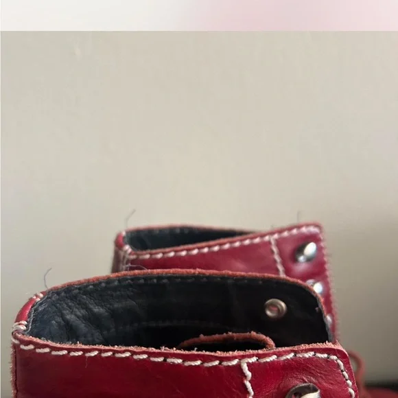 Jeffrey Campbell Red Lace Up Platform Boots - Picture 4 of 5